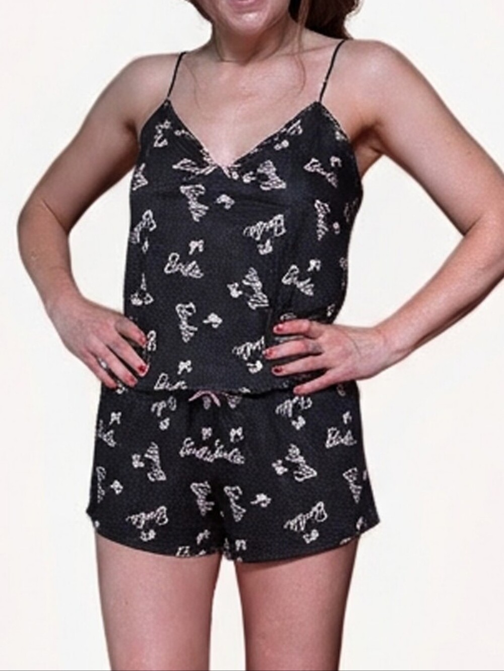 NWT BARBIE 2 Piece All Over Logo Matching Lounge Set Sz. M